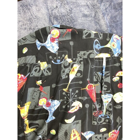 Vintage Paradise Found Hawaiian Shirt Mens L Cocktails Martini Button Up Casual - Picture 4 of 9